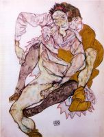 Seated Couple Egon and Edith Schiele 