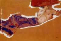 Reclining Semi Nude with Red Hat Gertrude Schiele 