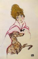 Woman with Greyhound Edith Schiele 