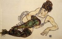 Reclining Woman with Green Stockings Adele Harms 