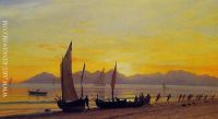 Boats Ashore at Sunset