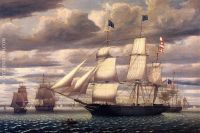 Clipper Ship Southern Cross Leaving Boston Harbor