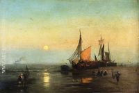 Moonlit Fishing Scene