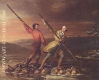 George Washington and Christopher Gist on the Allegheny River
