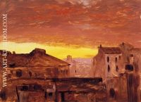 Rooftops at Sunset Rome Italy