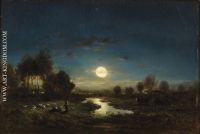 Pastoral Landscape in Moonlight