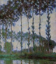 Poplars on the Banks of the River Epte at Dusk