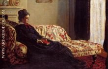 Meditation Madame Monet Sitting on a Sofa