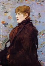 Portait of Mery Laurent in a Brown Fur Cape