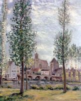 View of Moret sur Loing through the Trees