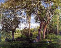 Landscape with Strollers Relaxing under the Trees