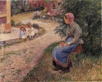 A Servant Seated in the Garden at Eragny