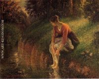 Young Woman Bathing Her Feet