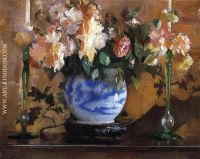 Flowers in a Blue Ginger Jar