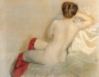 Nude with Red Stockings