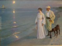 Peder Severin Kr yer Summer Evening on the Beach at Skagen