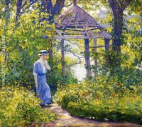 Girl in a Wickford Garden New England