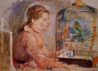 Young Girl and the Budgie