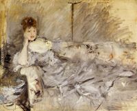Young Woman in Grey Reclining