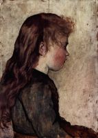 Portrait of a peasant girl in profile