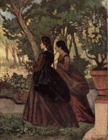 Two women in the garden of Castiglioncello