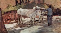 Farmer with bullock carts