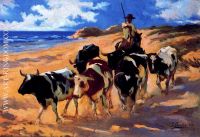 Oxen on the beach