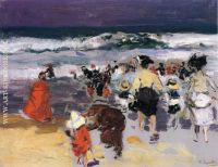 The Beach at Biarritz sketch 