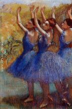 Three Dancers in Purple Skirts