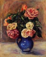 Roses in a Blue Vase 1