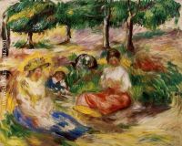 Three Young Girls Sitting in the Grass