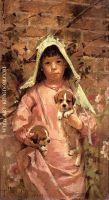 Girl with Puppies