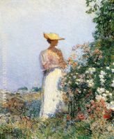 Lady in Flower Garden