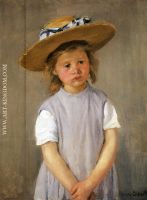 Little Girl in a Big Straw Hat and a Pinnafore