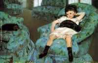 Little Girl in a Blue Armchair