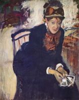 Portrait of Miss Cassatt holding the cards