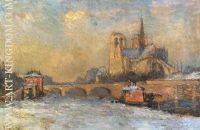 Notre Dame and Seine Winter