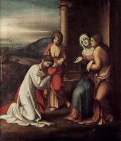 Goodbye Christ of Mary with Mary and Martha the sister of Lazarus