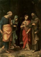 Four Saints from left St Peter St Martha St Mary Magdalene St Leonard