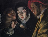 An Allegory with a Boy Lighting a Candle in the Company of an Ape and a Fool detail 