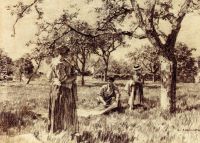 Washerwomen Setting The Linens Out To Dry