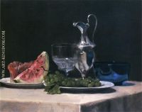 Still Life Study of Silver Glass and Fruit