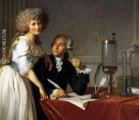 Portrait of Antoine Laurent and Marie Anne Lavoisier detail 