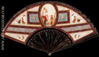 Fan with Venus a nymph and cupids