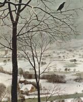 Pieter Bruegel the Elder Hunters in the snow detail 2 