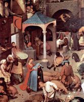 Pieter Bruegel the Elder Netherlandish Proverbs detail 1 