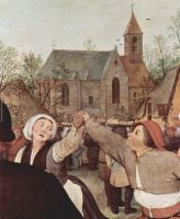 Pieter Bruegel the Elder Farmers dance Detail 1