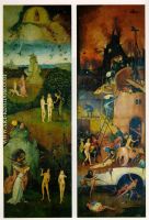 Paradise and Hell left and right panels of a triptych