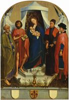 Medici Madonna scene Madonna and Peter John the Baptist Cosmas and Damian