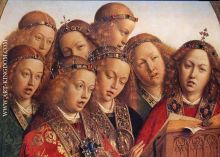 The Ghent Altarpiece Singing Angels detail 1 